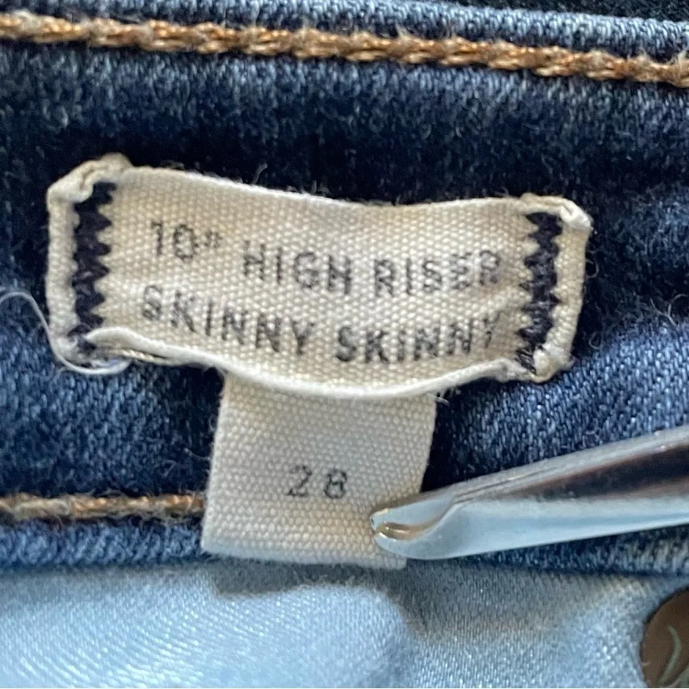 Madewell 10” High Riser Skinny Skinny Jeans Women’s 28 Blue Medium Wash Casual - Picture 2 of 16